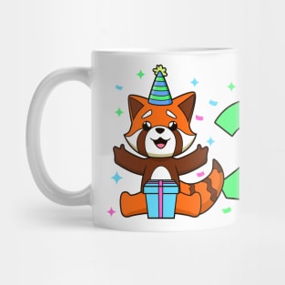 I am 2 with red panda - kids birthday 2 years old Mug